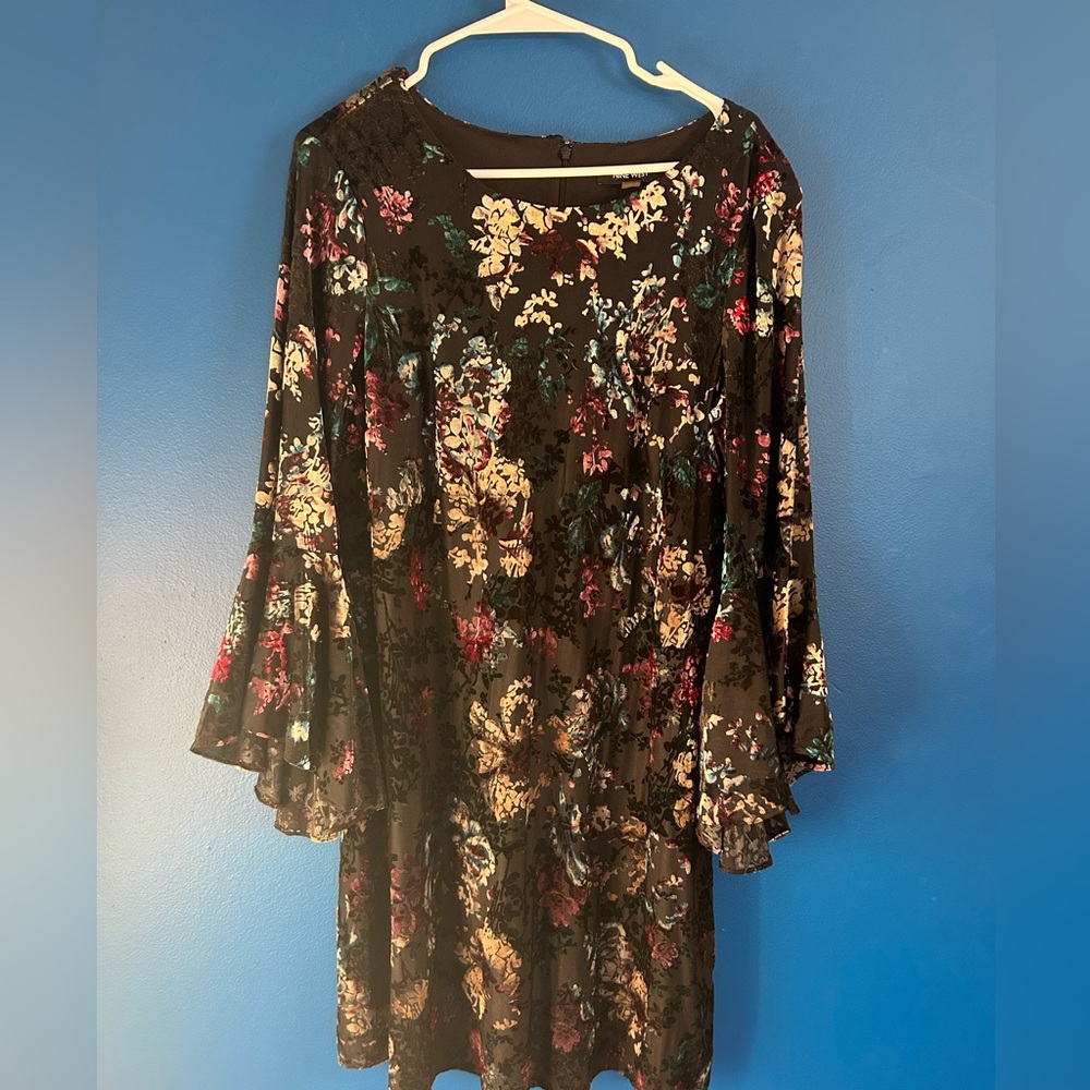 Nine West Multicolor Floral Long Sleeve Dress